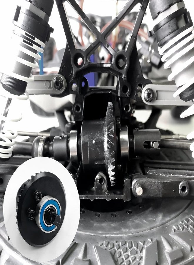 ترس تفاضلي أمامي وخلفي من الفولاذ من LSG، ترس حلزوني تفاضلي لسيارات التحكم عن بعد Tra-xxas E-MAXX Slash 4X4 XO-01 بمقياس 1/10 (أمامي) - Image 4